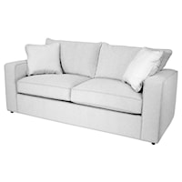 Contemporary 2 Seater Sofa with Track Arm, Loose Back Cushions and Welt Cords