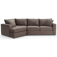 Sectional Sofa with Track Arms, Loose Back Cushions and Angled Chaise