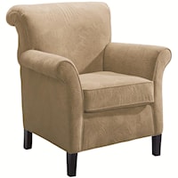 Transitional Chair With Tapered Block Feet