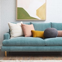 Contemporary Sofa with Metal Brass Legs