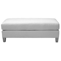 Contemporary Ottoman/Bumper With Tapered Block Feet