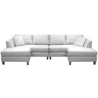 Contemporary Sectional With Track Arms