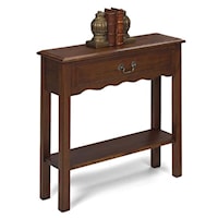 Rectangular Petite Console Table with Single Drawer, and Bottom Shelf