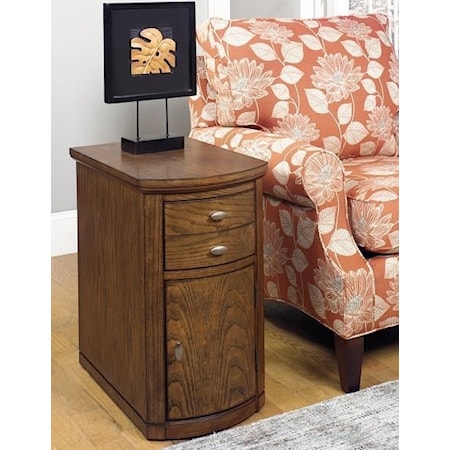 Transitional Chairside Cabinet with Outlets and USB Ports