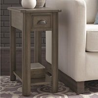 Chairside End Table with Drawer and Shelf