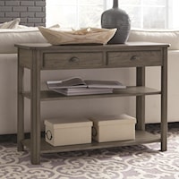 Sofa/Media Console Table with 2 Open Shelves