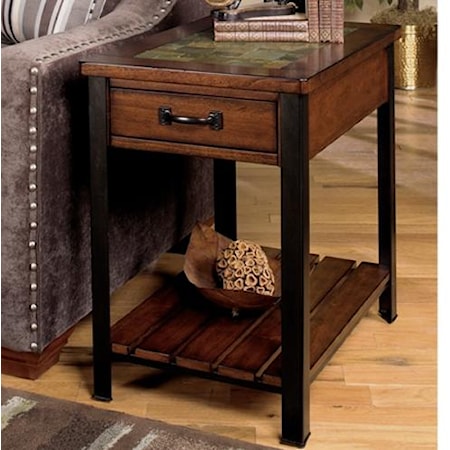End Table with Drawer and Shelf