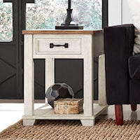 Rectangular End Table with Open Shelf