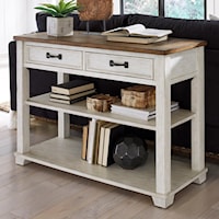 Sofa/Media Console Table with 2 Shelves