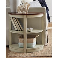 Bookshelf End Table in Two-Tone Stone/Cherry Tobacco Finish