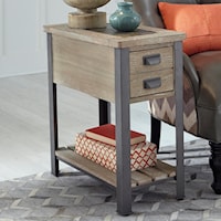 Chairside End Table with Patchwork Slate Top