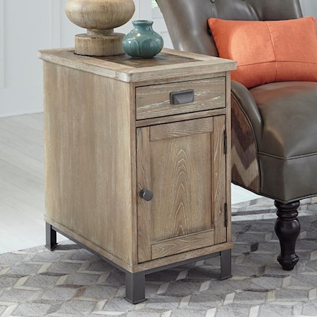 Chairside Cabinet Table with Magazine Storage in Back