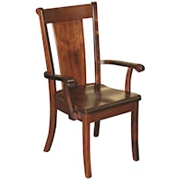 Customizable Solid Wood Dining Arm Chair