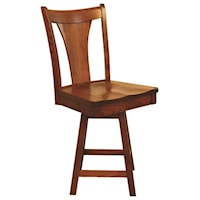 Customizable 24" Solid Wood Swivel Counter Stool