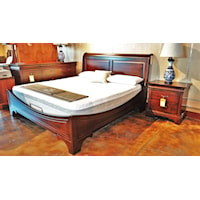 Queen Sleigh Bed with Panel Headboard and Curved Footboard