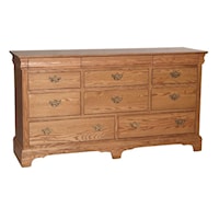 8-Drawer Dresser with Bracket Feet and 3 Hidden Drawers