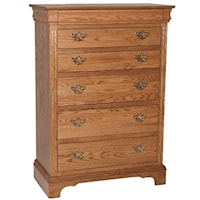 5-Drawer Chest with Bracket Feet and Hidden Storage Drawer