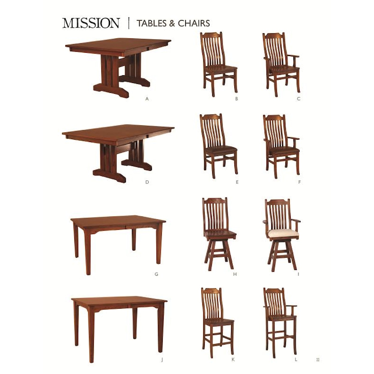 Oakwood Industries Casual Dining Mini Mission Table
