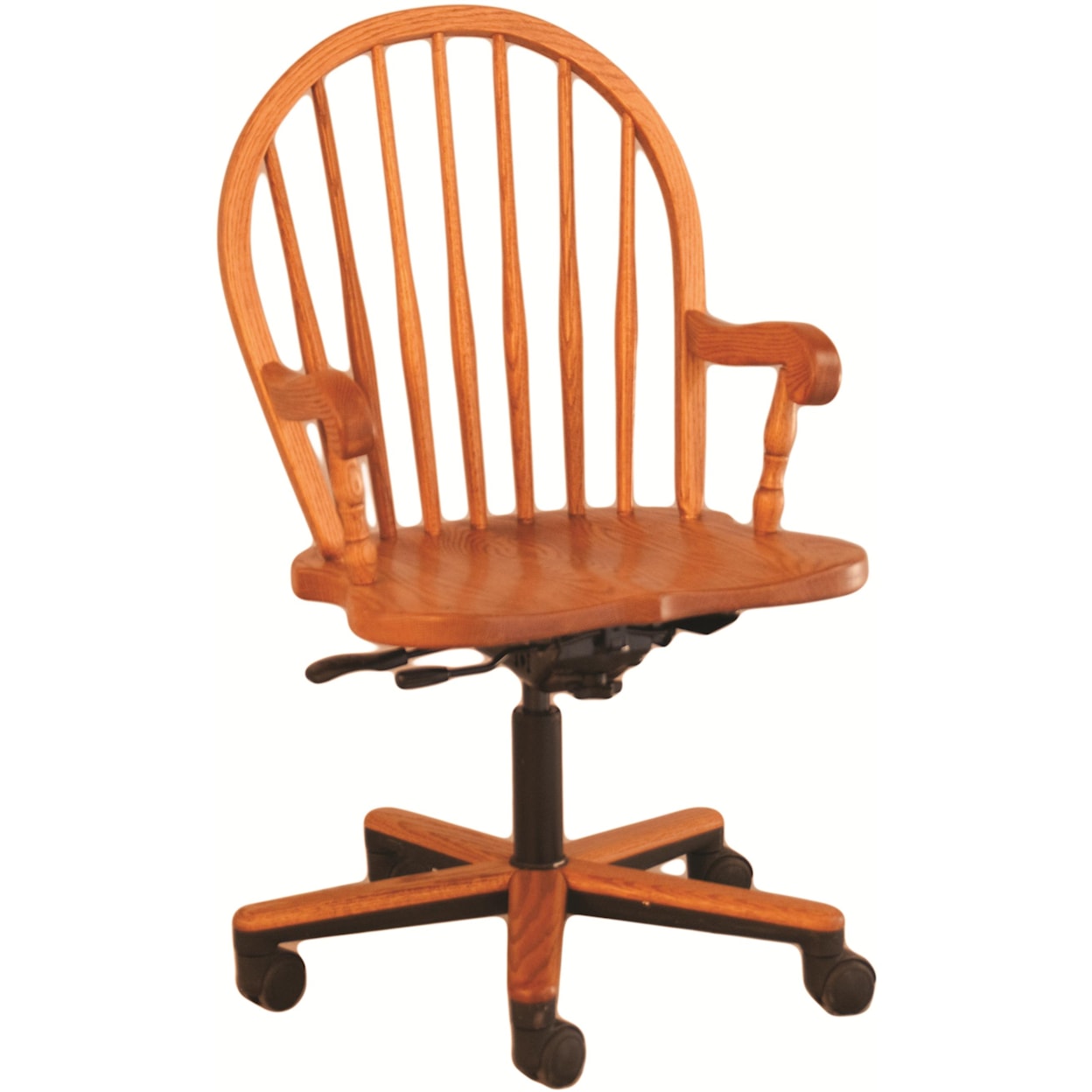 Oakwood Industries Casual Dining Bow Spindle Gas Lift Arm Chair