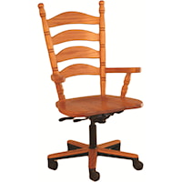 Ladder Back Gas Lift Arm Chair