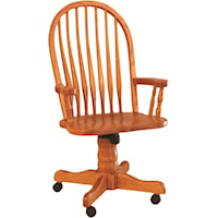 Bent Back Roller Arm Wood Chair