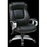 Executive Eco Leather Chair with Padded Height Adjustable Arms and Coated Base