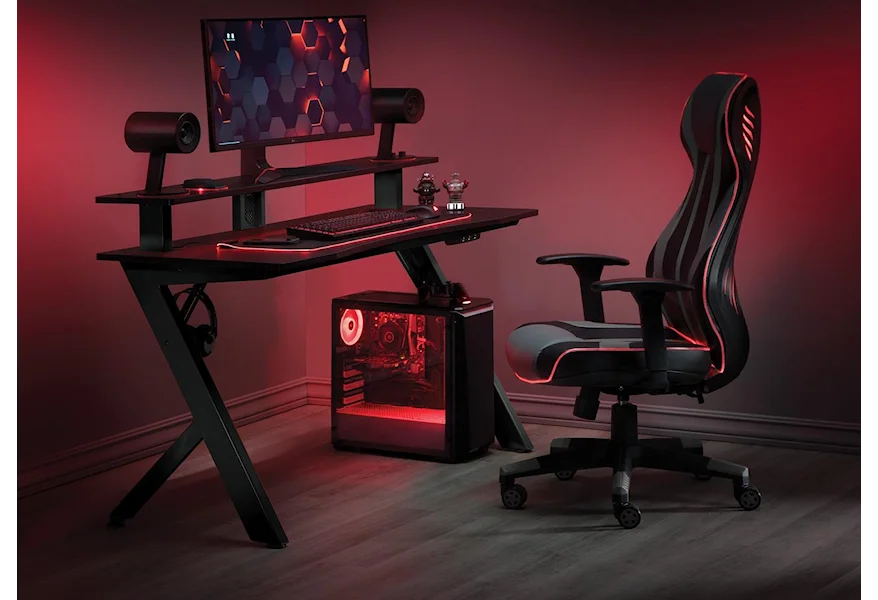 Gaming Desks Area 51 Battlestation Gaming Desk by Office Star at Sam Levitz Furniture
