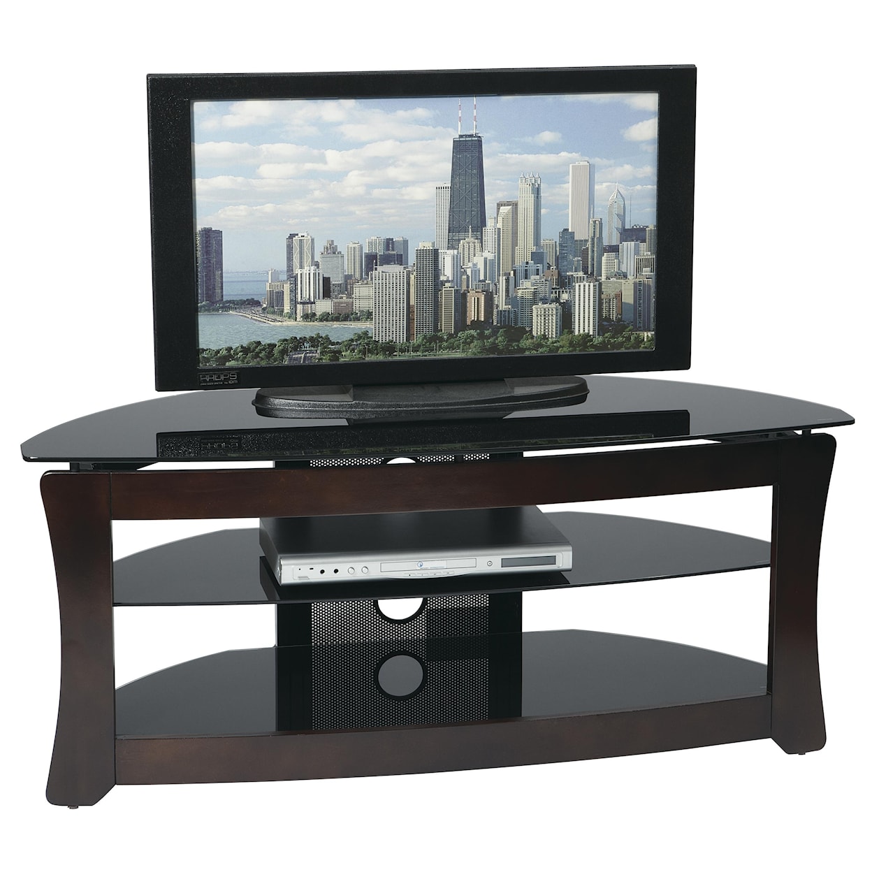 Office Star OSP TV Stands 48" Wood & Glass TV Stand 