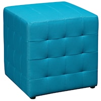 Fabric Cube w/ Tufted Sides