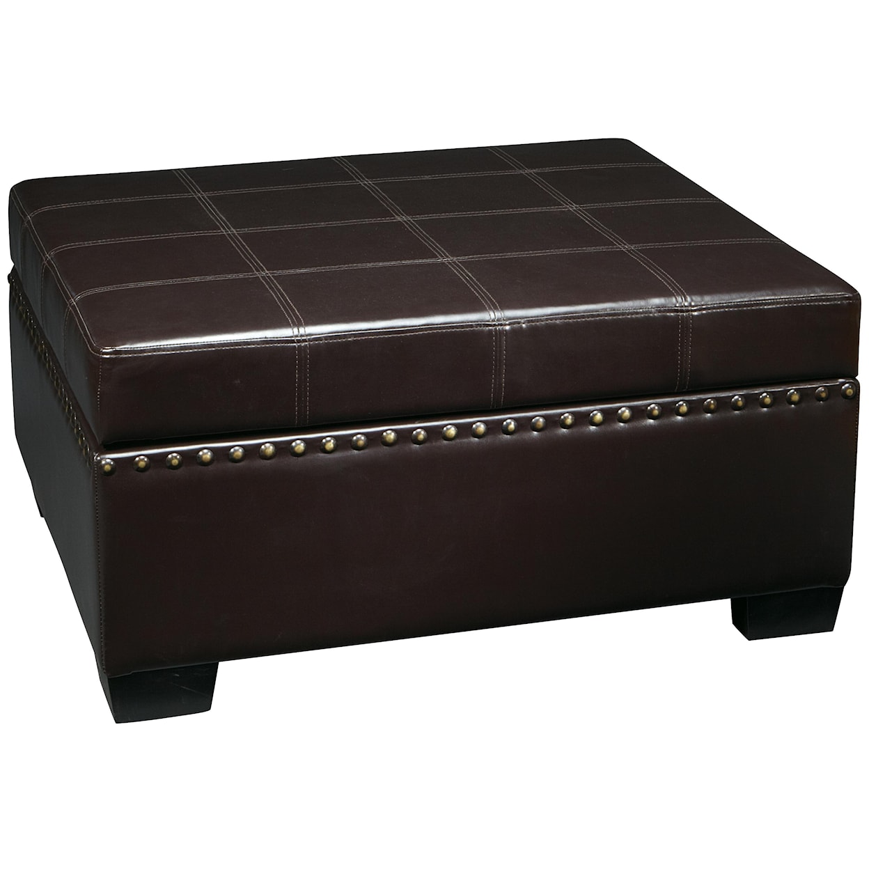 Office Star Ottomans Detour Storage Ottoman with Tray