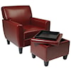 Office Star Palmetto Chair & Storage Ottoman