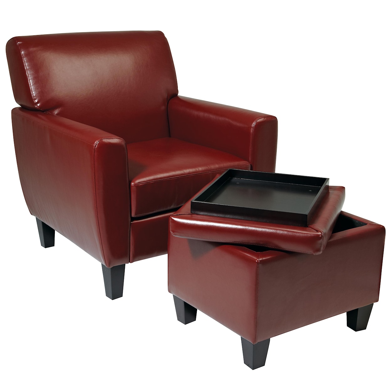 Office Star Palmetto Chair & Storage Ottoman