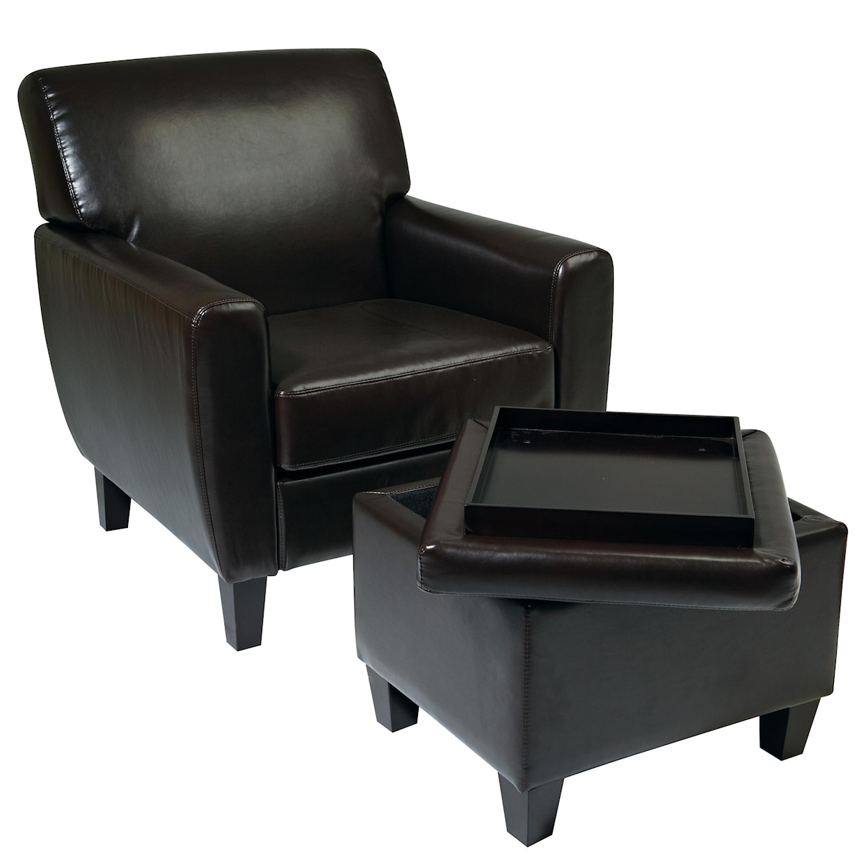 Office Star Palmetto Chair & Storage Ottoman