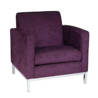 Upholstered Armchair with Chrome Base