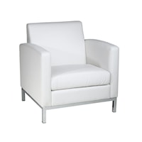 Upholstered Armchair with Chrome Base