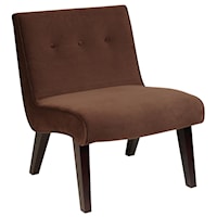 Armless Upholstered Chair with Tufted Back