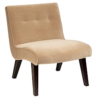 Armless Upholstered Chair with Tufted Back