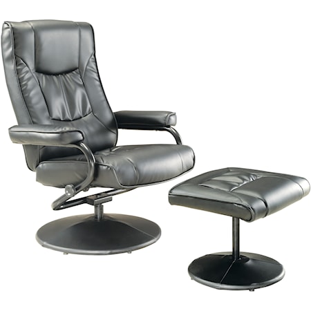 Grey Swivel Recliner and Ottoman
