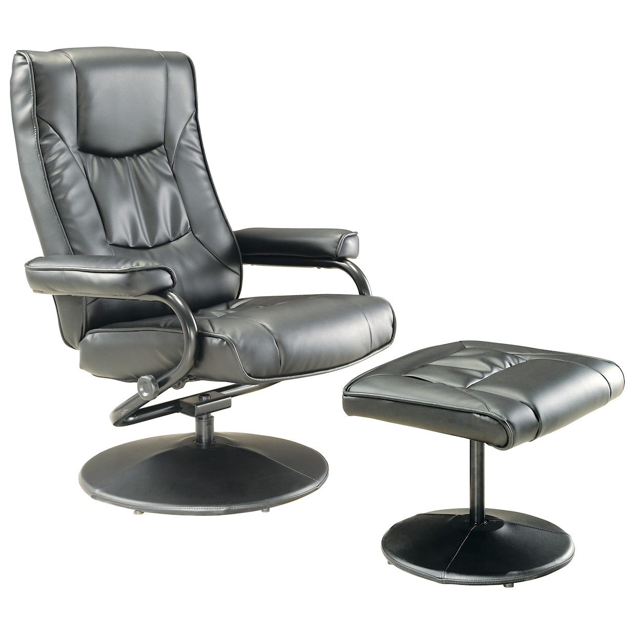 Offshore Furniture Source Chairs Grey Swivel Recliner and Ottoman