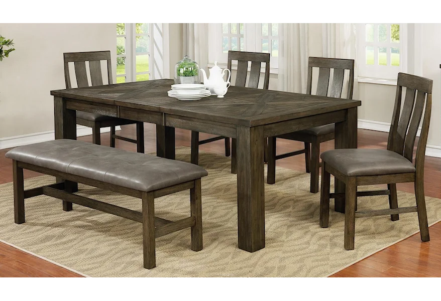 Lakeside 6 Piece Dining Set with Bench by Offshore Furniture Source at Sam Levitz Furniture
