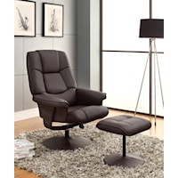 Faux-Leather Reclining Chair and Ottoman
