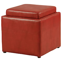 Red Flip Top Storage Cube