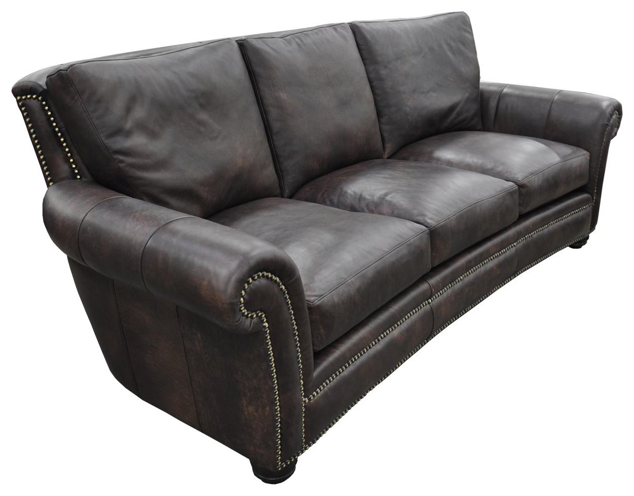 Rolled Arm Leather Sofa