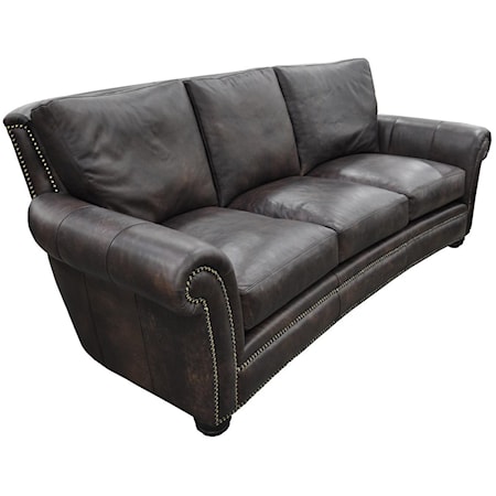 Rolled Arm Leather Sofa