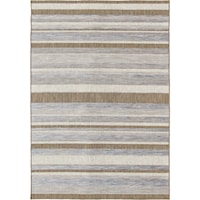 Casual stripe mink/raw blue 5'1" x 7'6" Rug