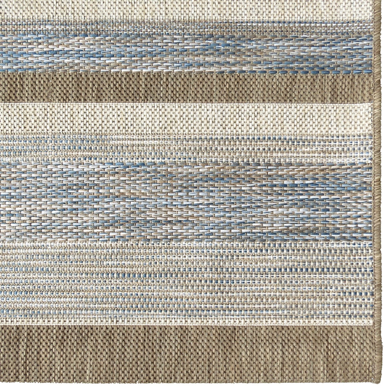 Orian Rugs Breeze Casual stripe mink/raw blue 5'1" x 7'6" Rug