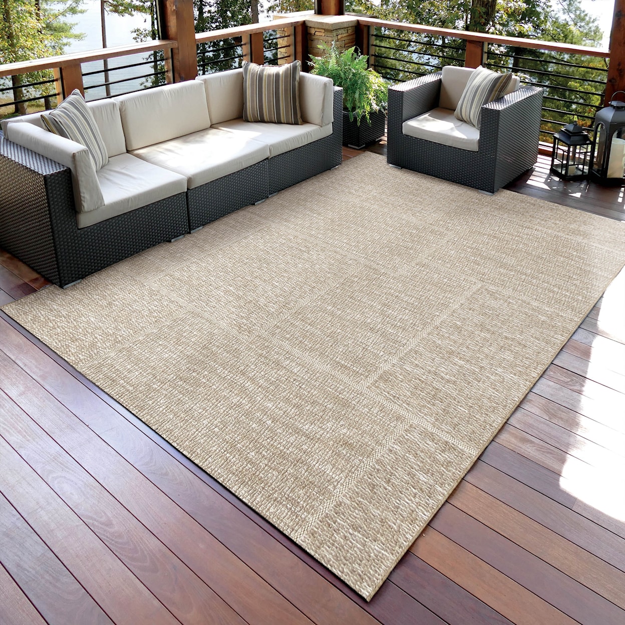 Orian Rugs Breeze Subtle Squares mink/cliff grey 5'1" x 7'6" R