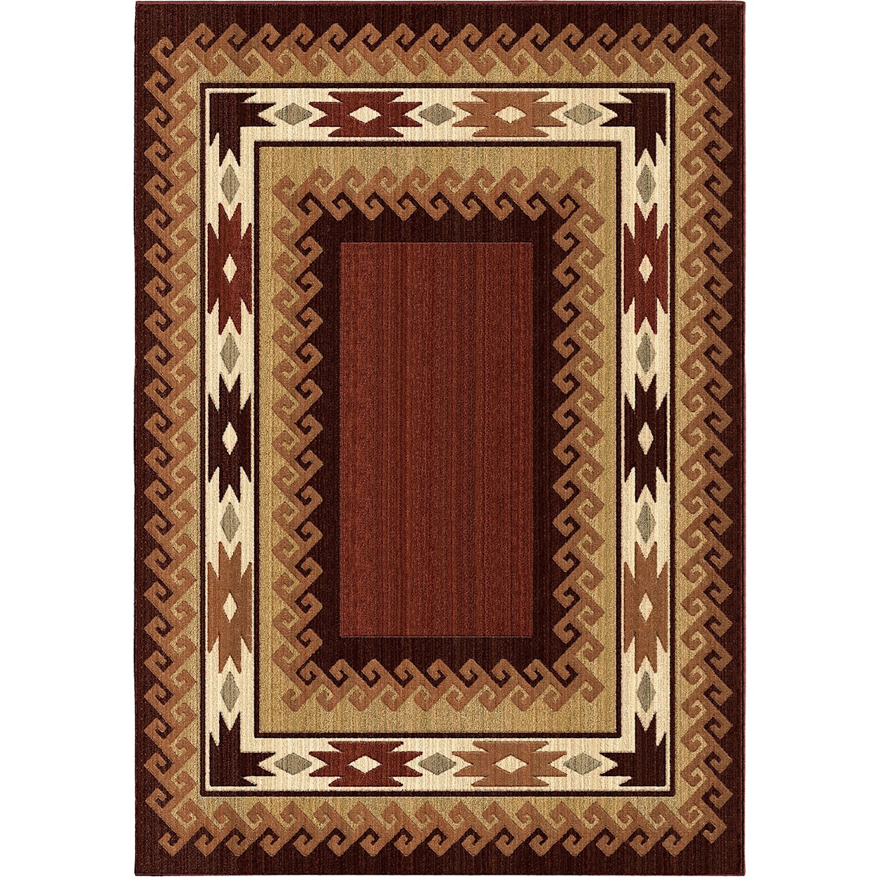 Orian Rugs Elegant Revival Durango Brown Red 6'7" x 9'8" Rug