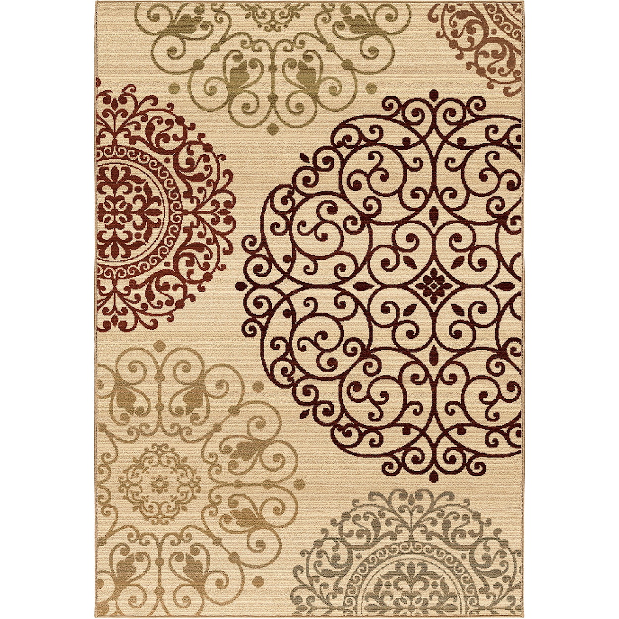 Orian Rugs Elegant Revival Eton White 5'3" x 7'6" Rug