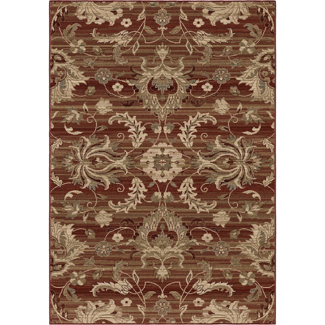 Orian Rugs Elegant Revival Cae Red 5'3" x 7'6" Rug